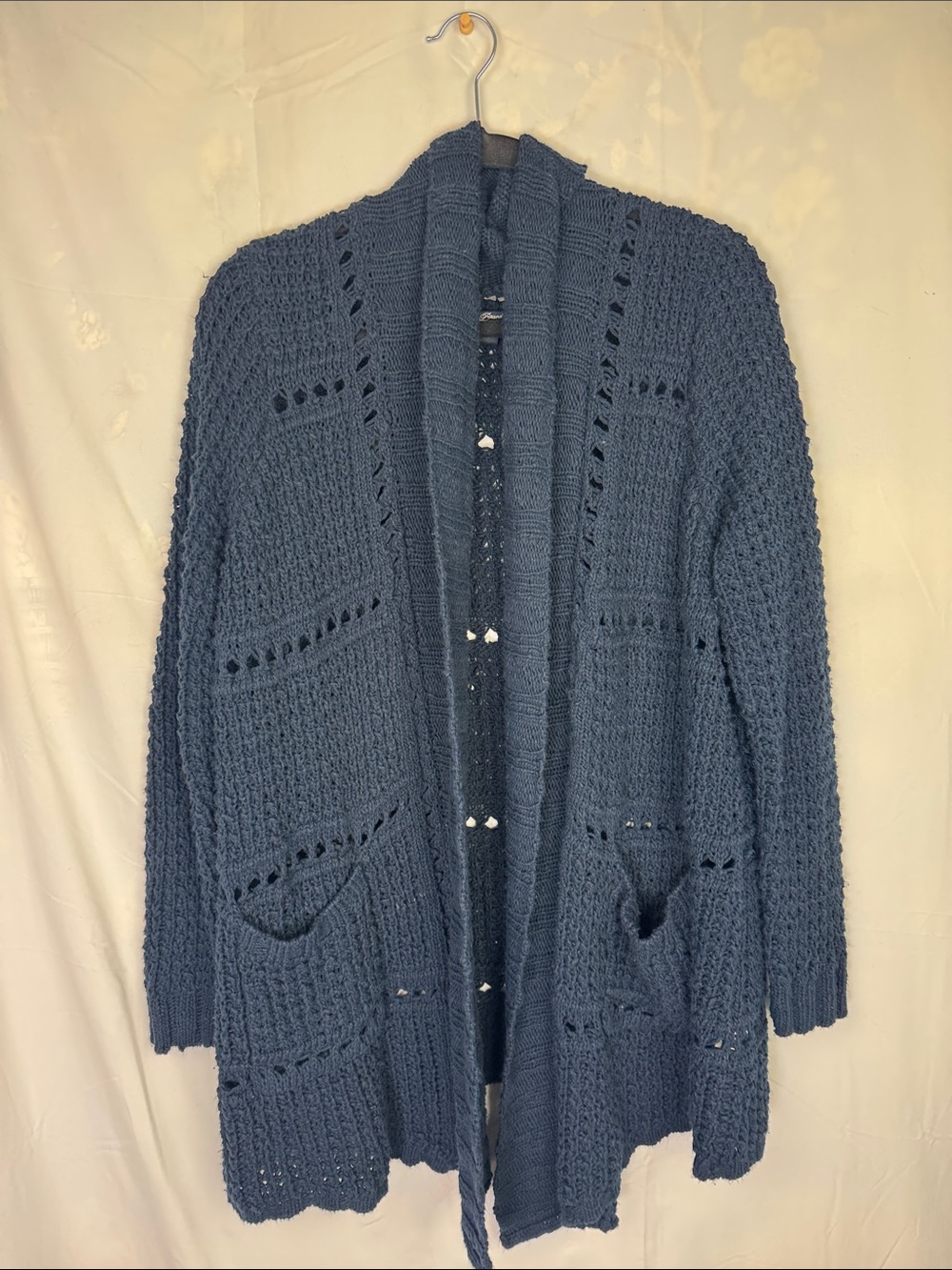 Lucky Brand Navy Open-Front Knit Cardigan